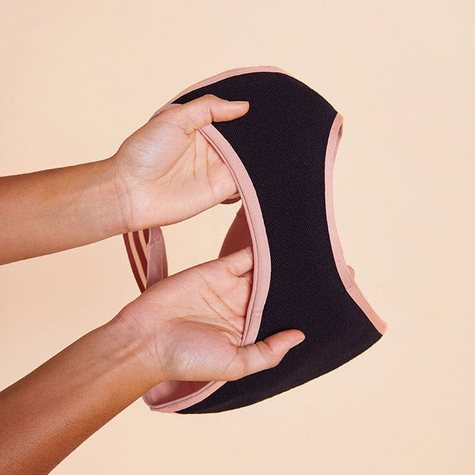 An image showing the gusset of a pair of Thinx for All Leaks underwear.
