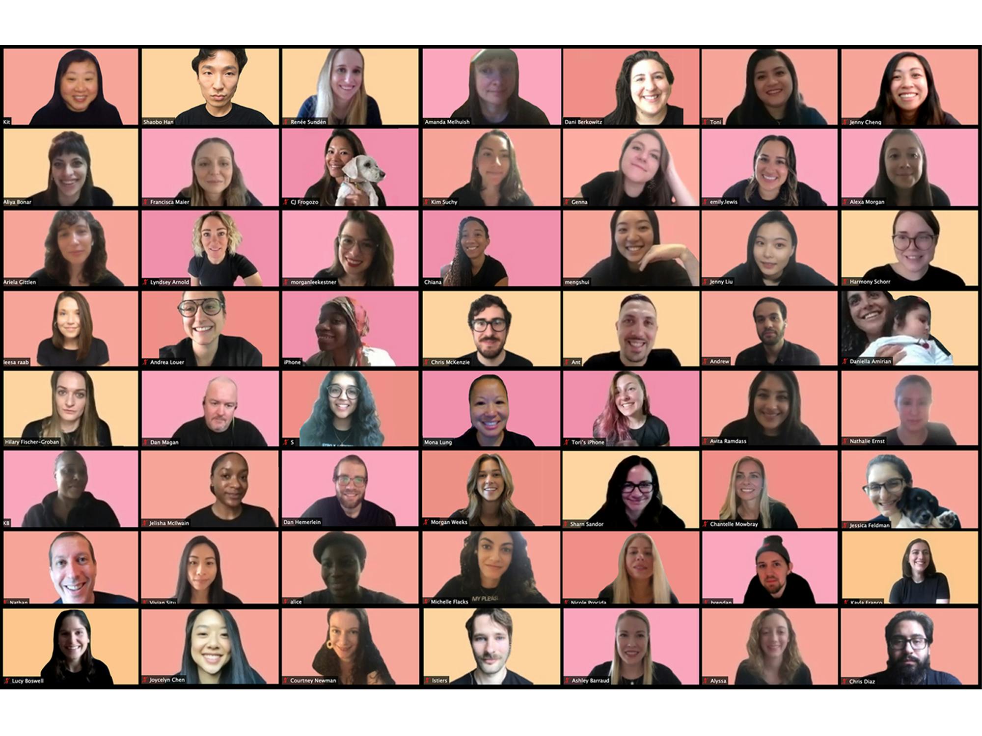 grid of Thinx employee faces smiling